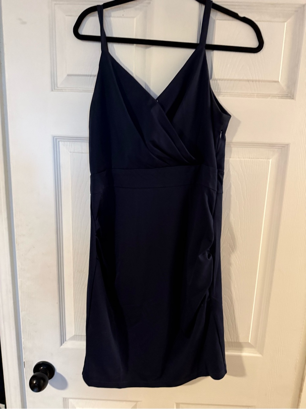 Navy Blue Spaghetti Strap Sheath Dress